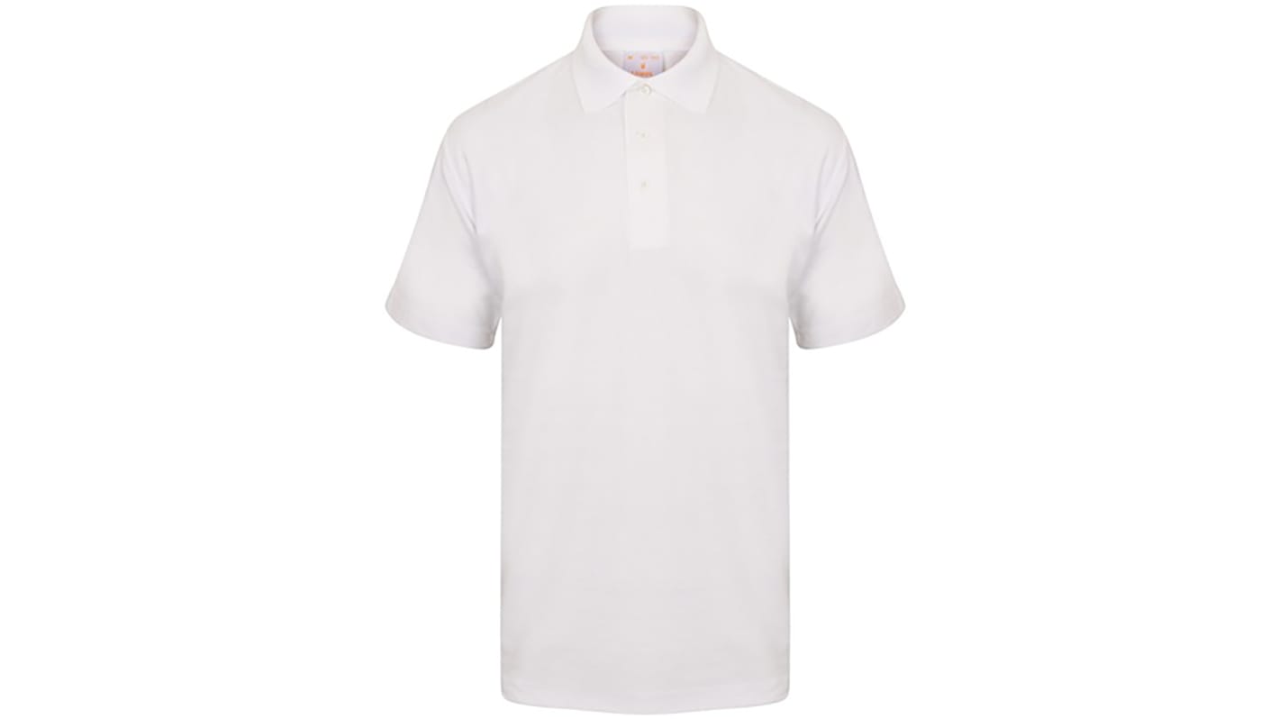 RS PRO White Cotton, Polyester Polo Shirt, UK- L, EUR- L