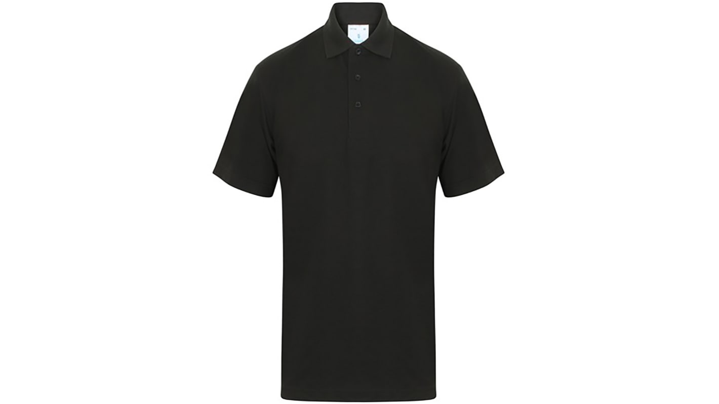 RS PRO Black Cotton, Polyester Polo Shirt, UK- S, EUR- S