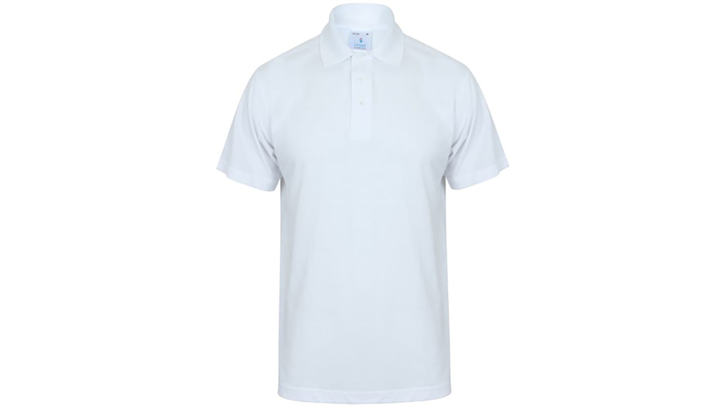 RS PRO White Cotton, Polyester Polo Shirt, UK- L, EUR- L