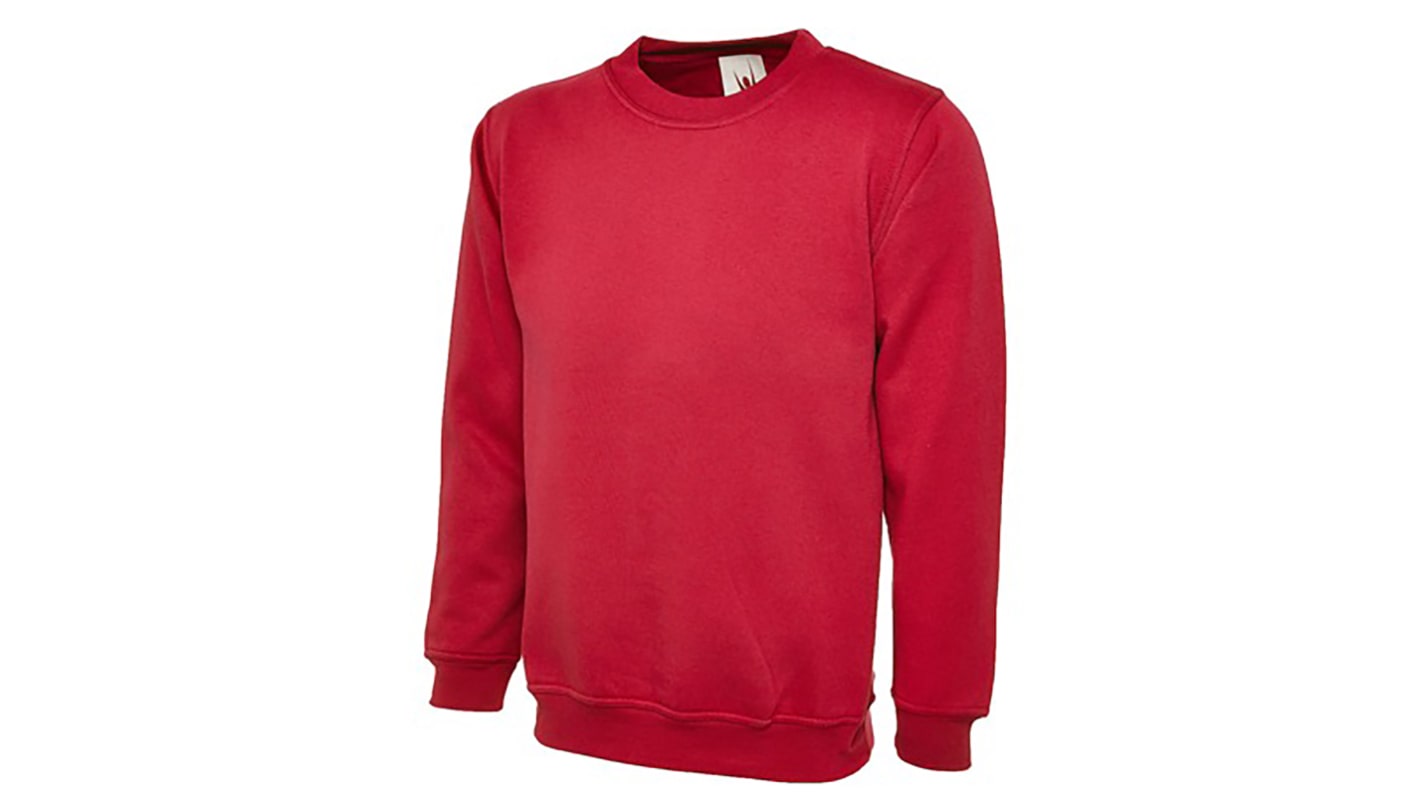 RS PRO Red Polyester, Cotton Unisex's Work Sweatshirt L