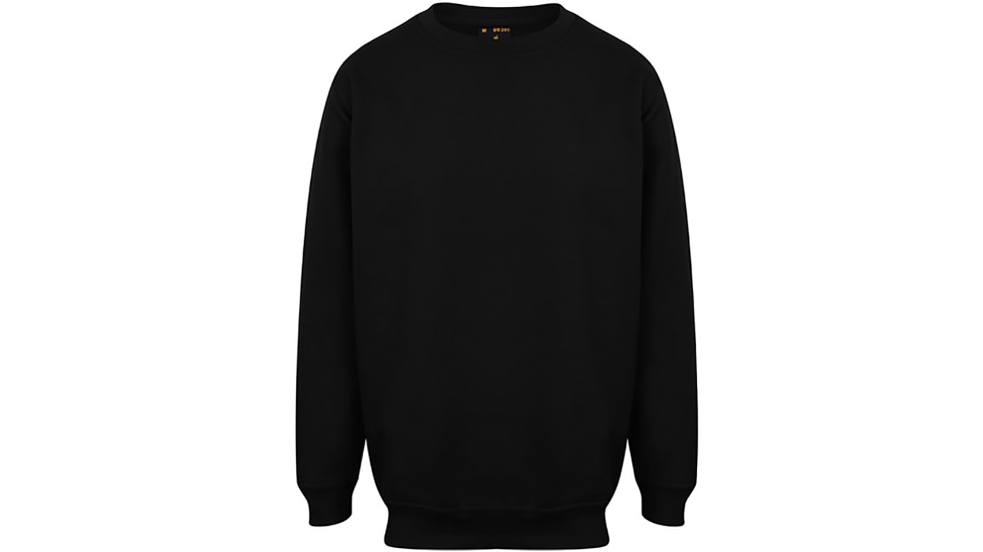 RS PRO Unisex Sweatshirt, Polyester; Baumwolle Schwarz, Größe M