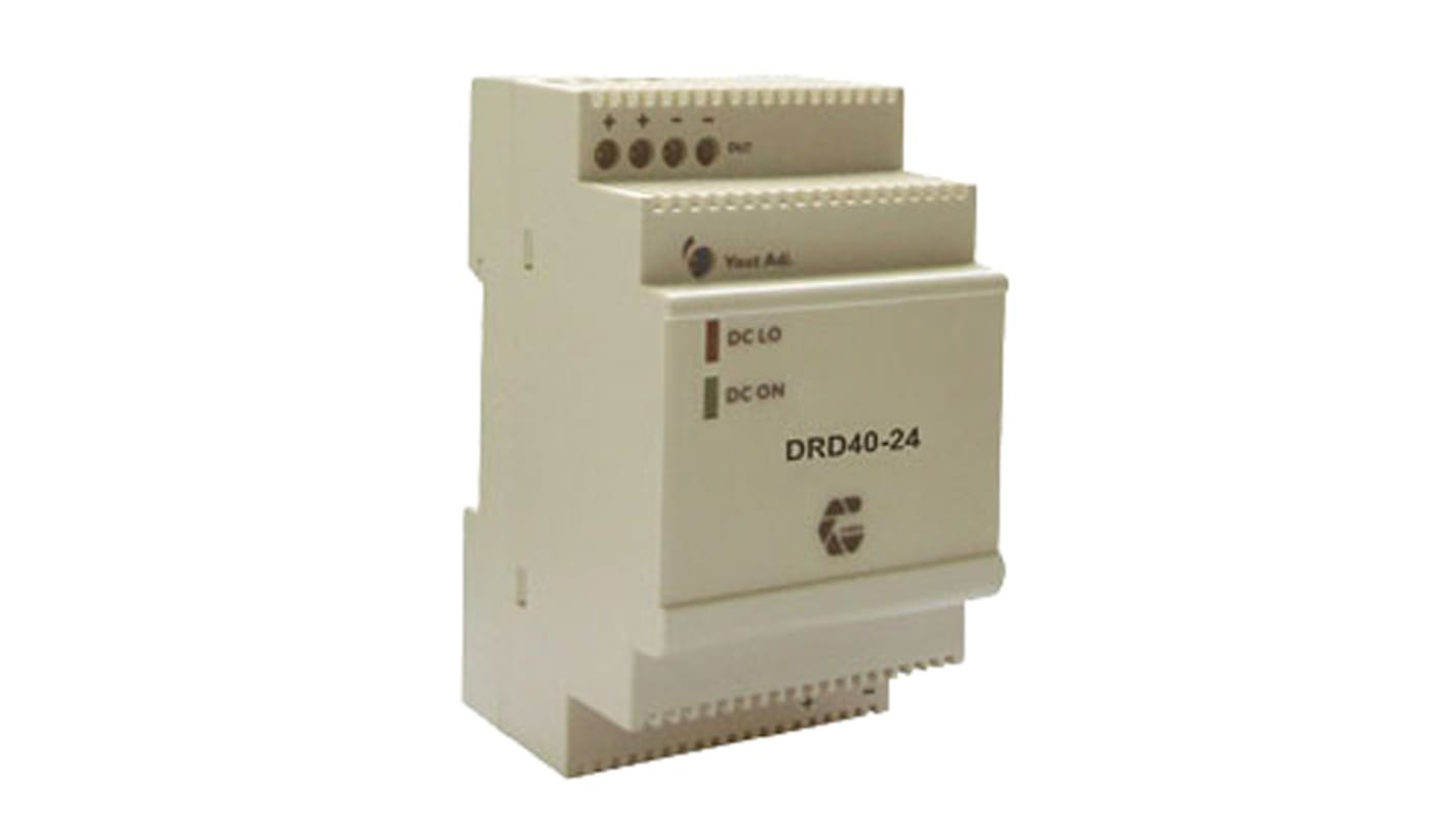 Chinfa DRD40 DC-DC Converter, 12V dc/ 3.4A Output, 10 → 32 V dc Input, 40W, DIN Rail Mount, +71°C Max Temp -40°C