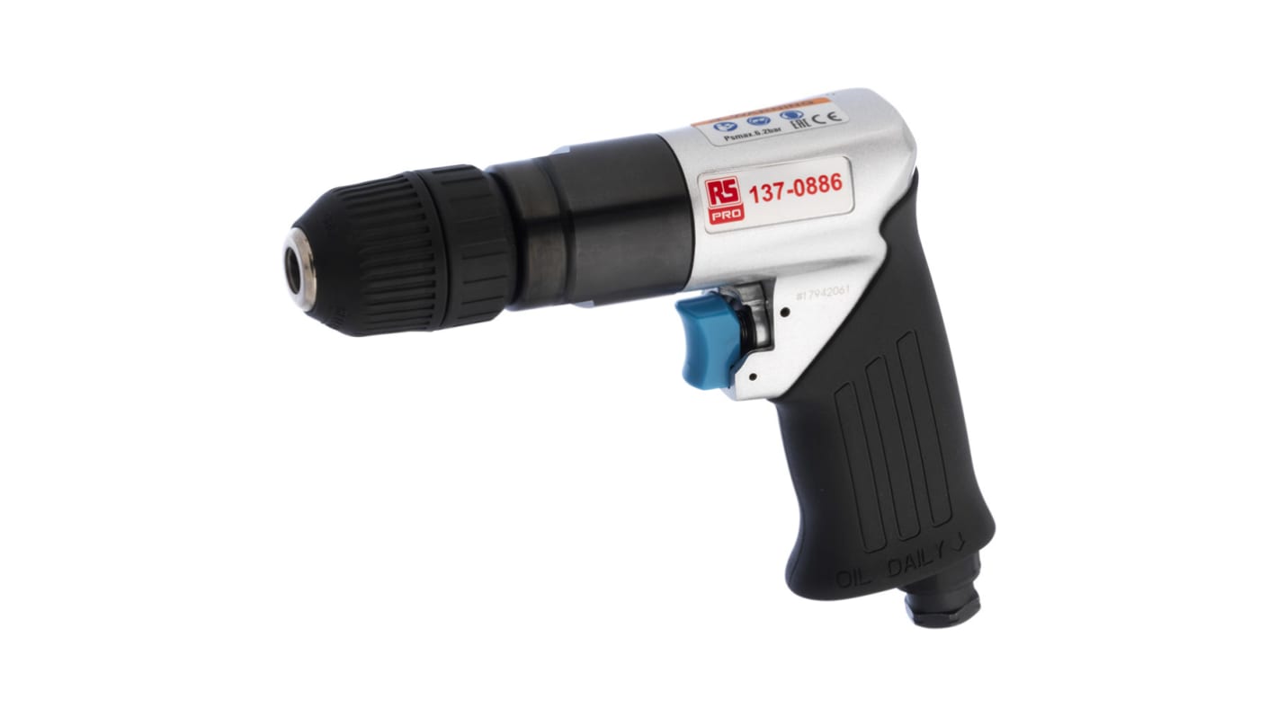 RS PRO Air Drill 10mm 1/4in Air Inlet (BSP) , 1800 r/min