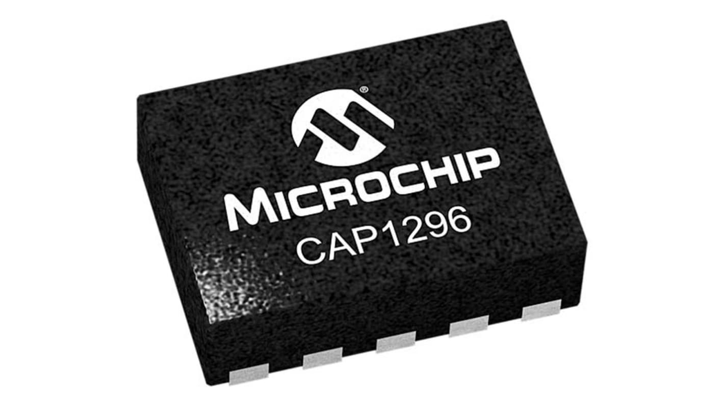 CAP1296-1-AIA-TR Microchip, CAP1269 Capacitive 3 V to 5.5 V 10-Pin DFN