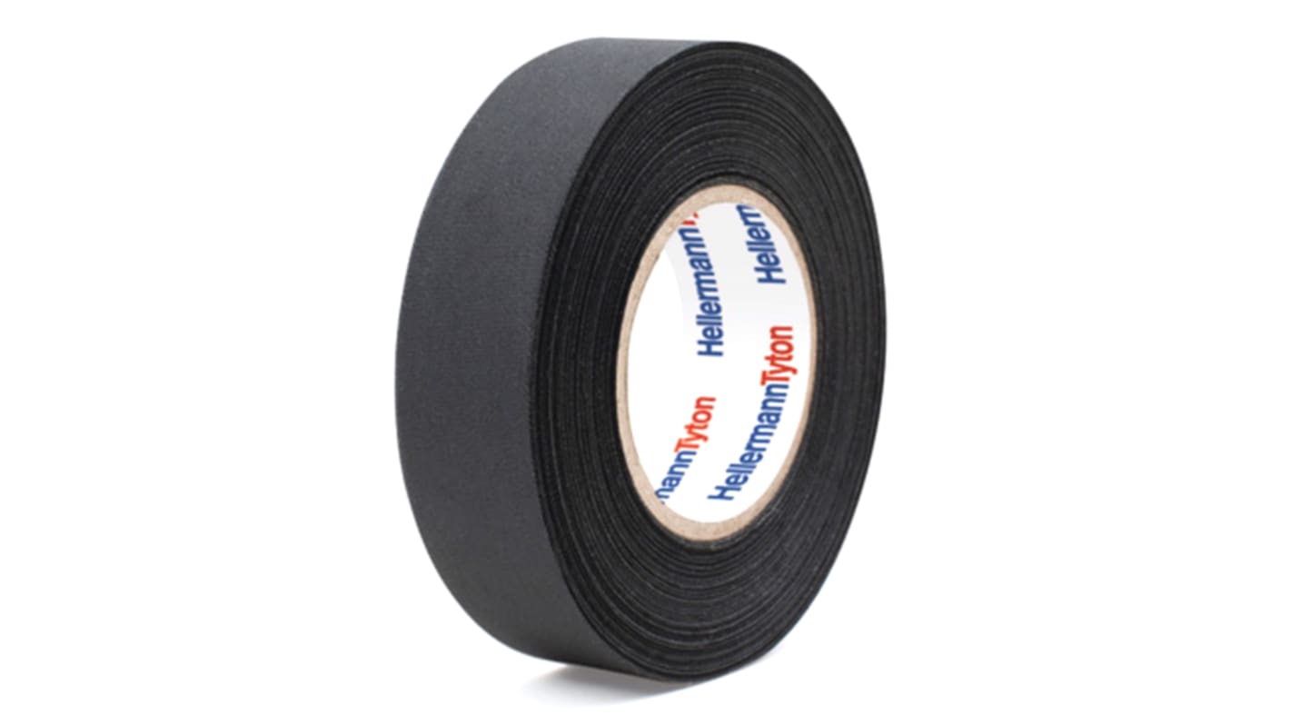 HellermannTyton HelaTape PET Isolierband Schwarz, Stärke 0.25mm x 19mm x 25m, -40°C bis +150°C