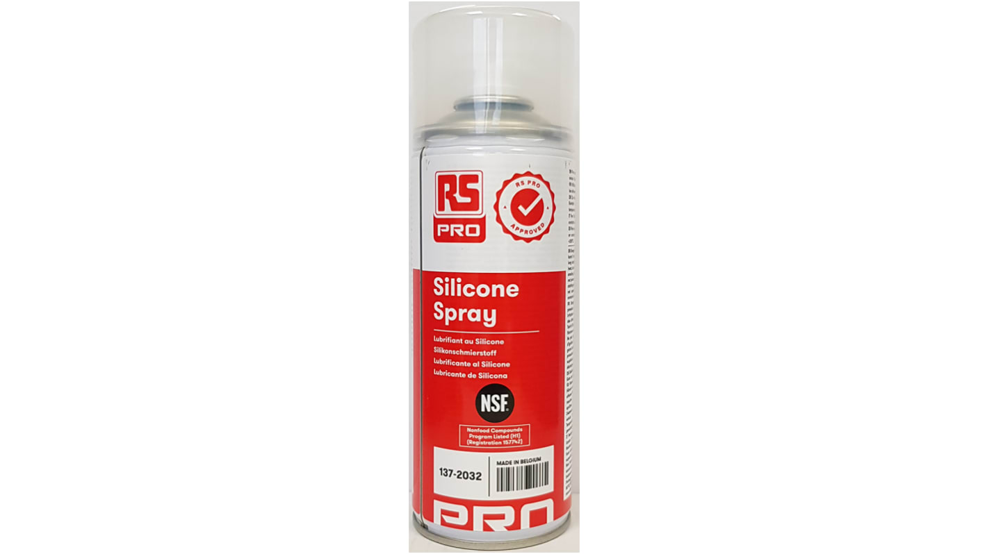 RS PRO Schmierstoff Silikon lebensmitteltauglich, Spray 400 ml
