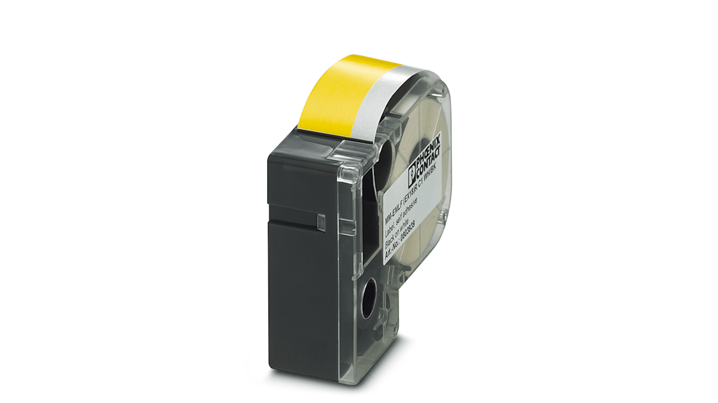 Phoenix Contact MM-EMLF Black on Yellow Label Printer Tape, 8 m Length, 18 mm Width, 8m Label Length, 18mm Label Width