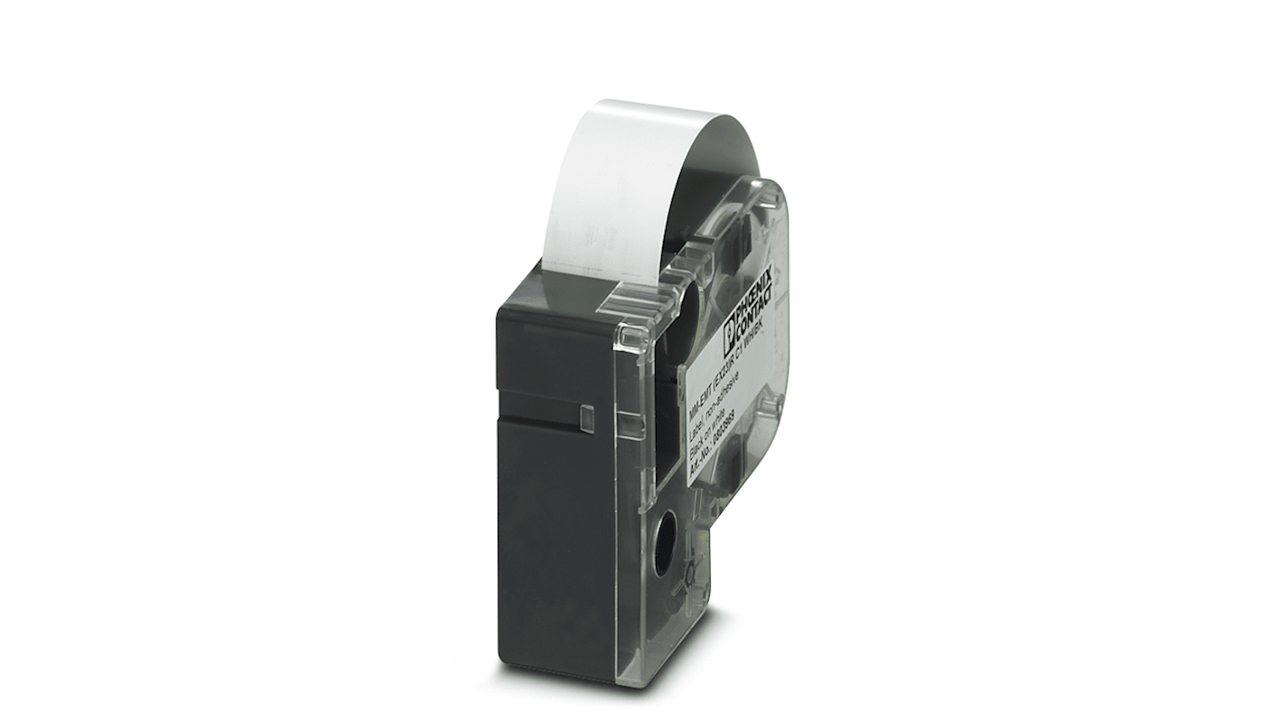 Phoenix Contact MM-EMT (EX23)R C1 WH/BK Black on White Label Printer Tape, 5.5 m Length, 23 mm Width, 5.5m Label