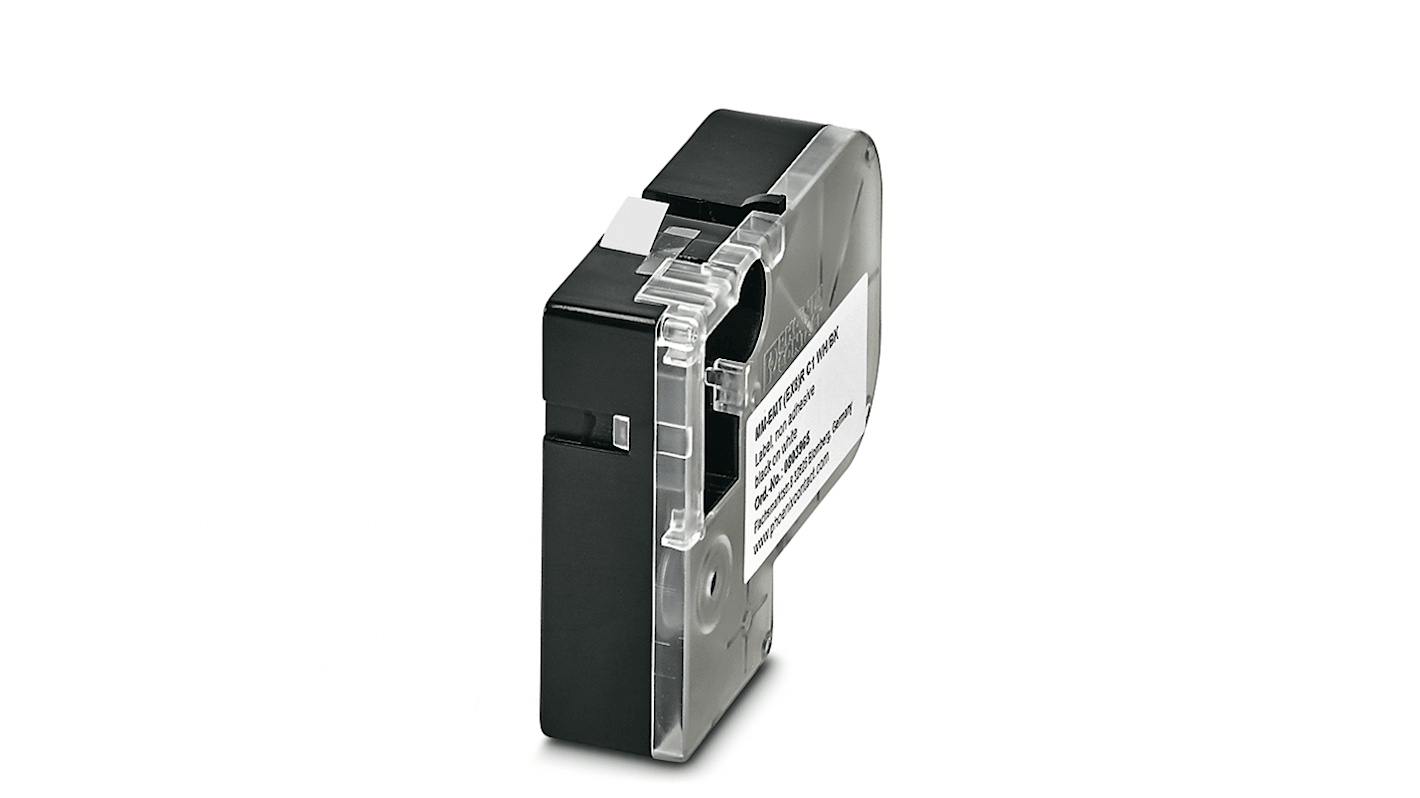 Phoenix Contact MM-EMT (EX8)R C1 WH/BK Black on White Label Printer Tape, 5.5 m Length, 8 mm Width, 5.5m Label Length,