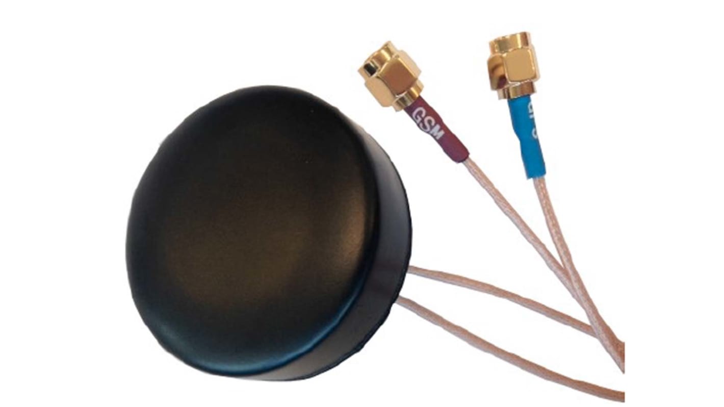 RF Solutions ANT-GSMGPS-SMA Puck Multiband Antenna with SMA Connector, 2G (GSM/GPRS), 3G (UTMS), GPS