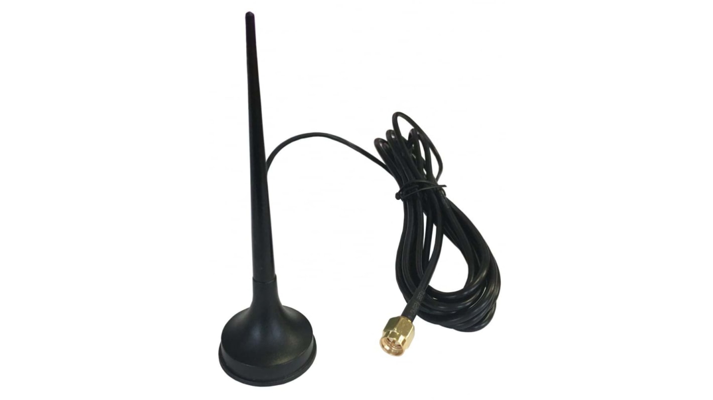 RF Solutions Antenna 2G (GSM/GPRS), 3G (UTMS) Rövid, SMA Mágneses ANT-GSTUB3-SMA 3dBi