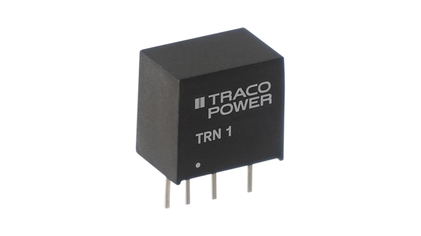 TRACOPOWER TRN 1 DC-DC Converter, ±5V dc/ ±100mA Output, 16.8 → 33.6 V dc Input, 1W, Through Hole, +90°C Max