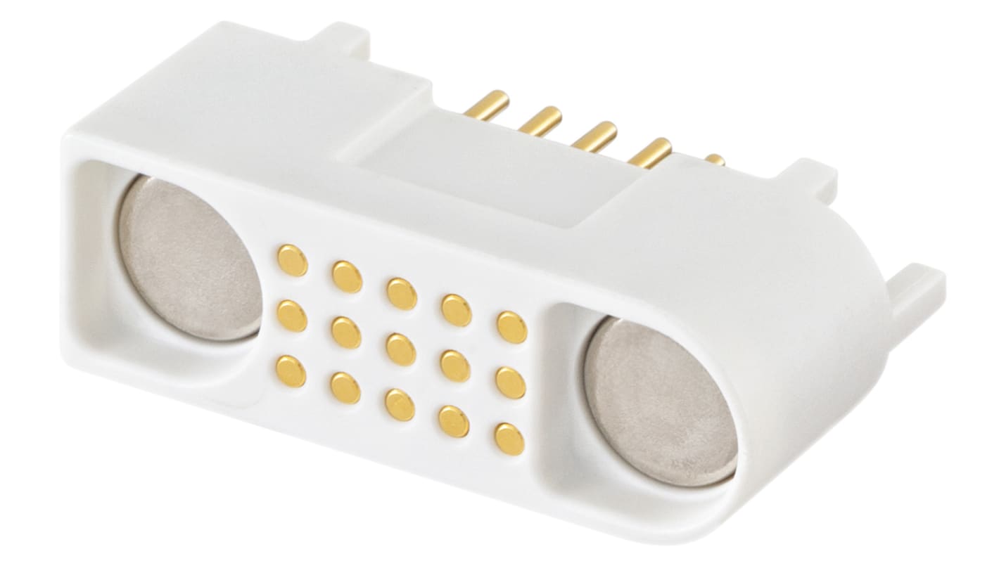 Rosenberger 磁吸连接器, 15路, 母座, PCB端接, MultiMag 15系列