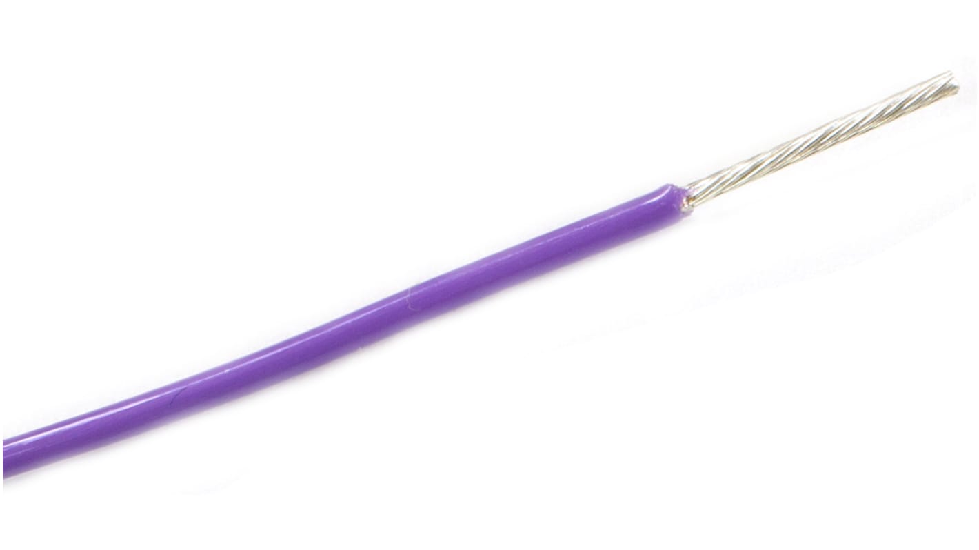 Alpha Wire ThermoThin Series Purple 0.03 mm² High Temperature Wire, 32 AWG, Solid, 30m, Fluoropolymer Insulation, 2932