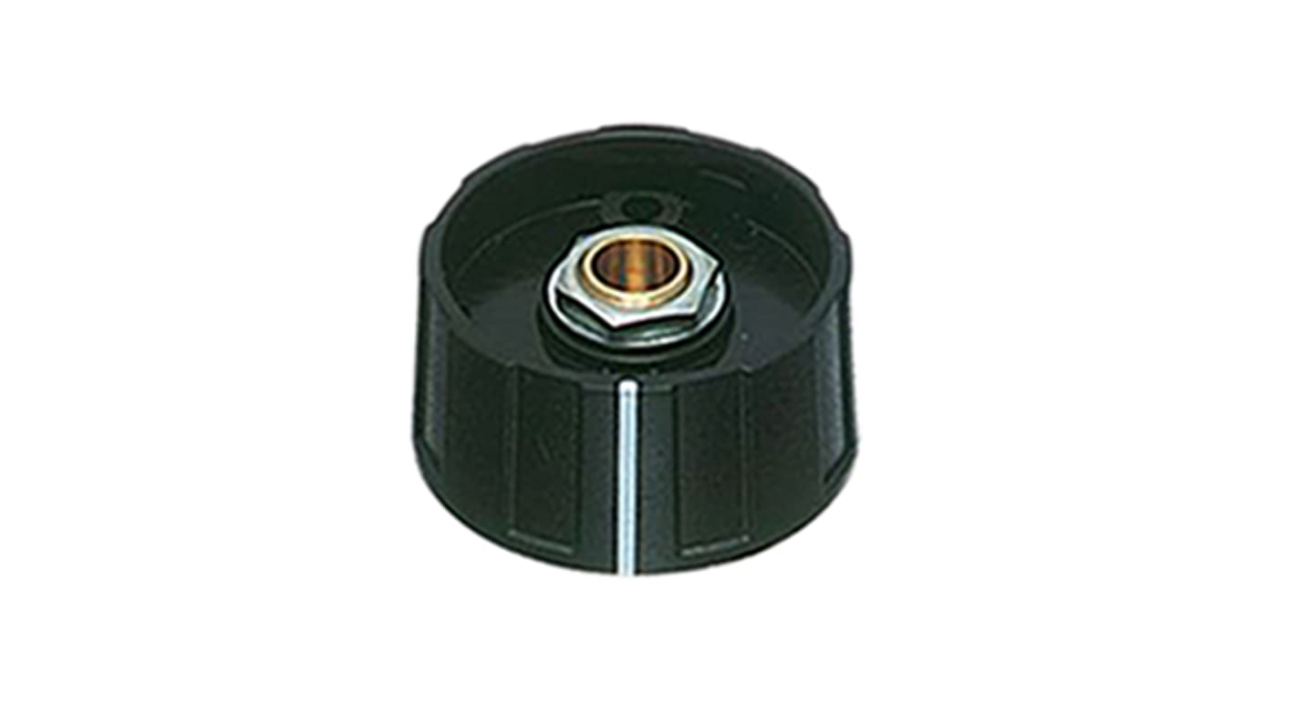 OKW 31mm Black Potentiometer Knob for 6mm Shaft, A2631060