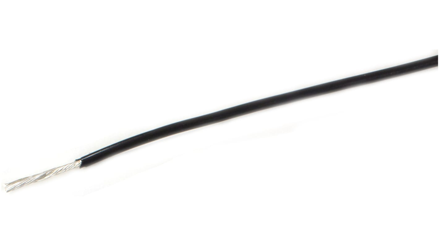 Alpha Wire ThermoThin Series Black 0.96 mm² High Temperature Wire, 18 AWG, 19/30, 30m, Fluoropolymer Insulation, 2918