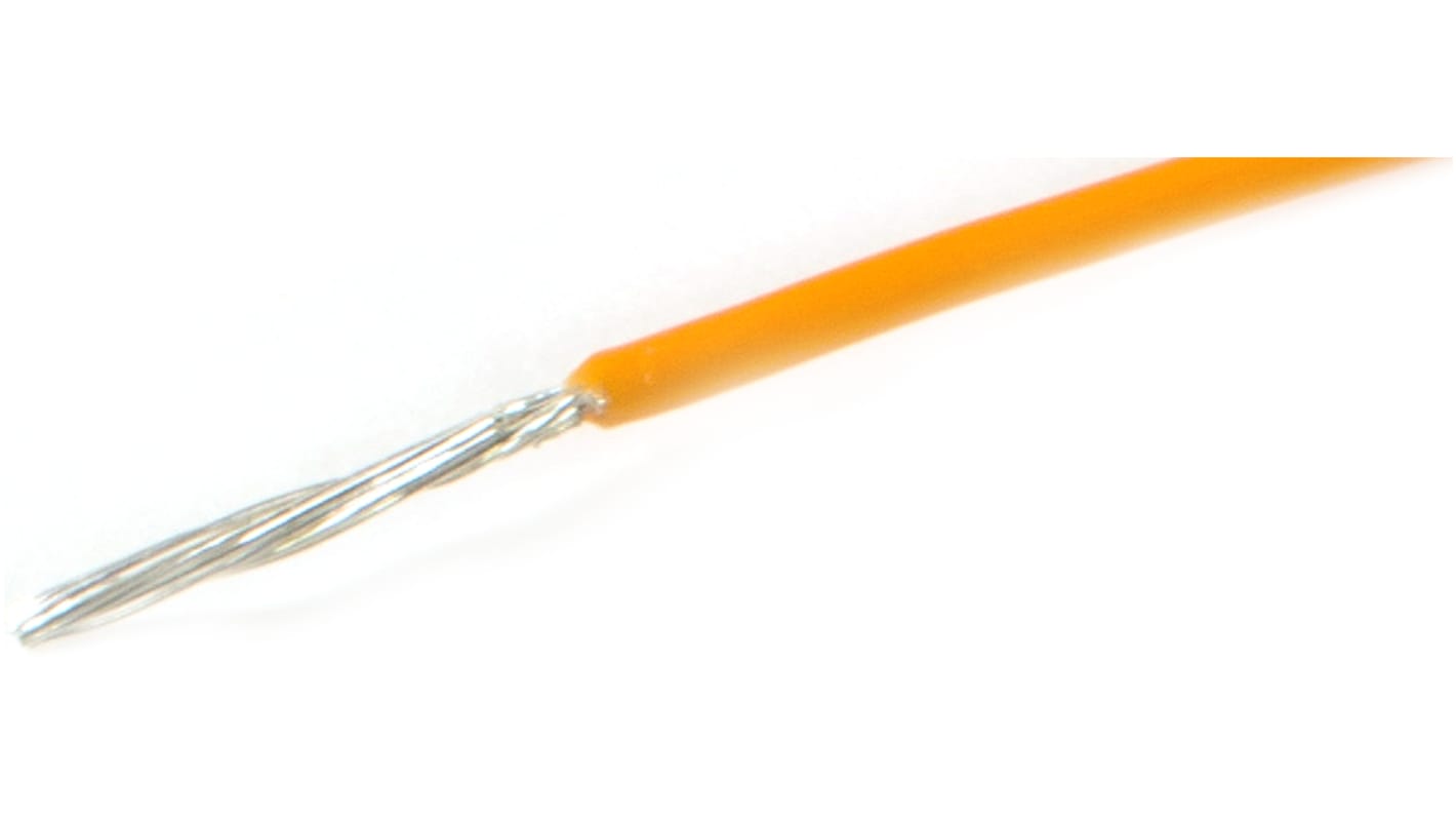 Alpha Wire ThermoThin Series Orange 0.96 mm² High Temperature Wire, 18 AWG, 19/30, 30m, Fluoropolymer Insulation, 2918