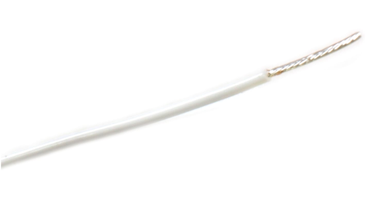 Alpha Wire ThermoThin Series White 0.96 mm² High Temperature Wire, 18 AWG, 19/30, 30m, Fluoropolymer Insulation, 2918