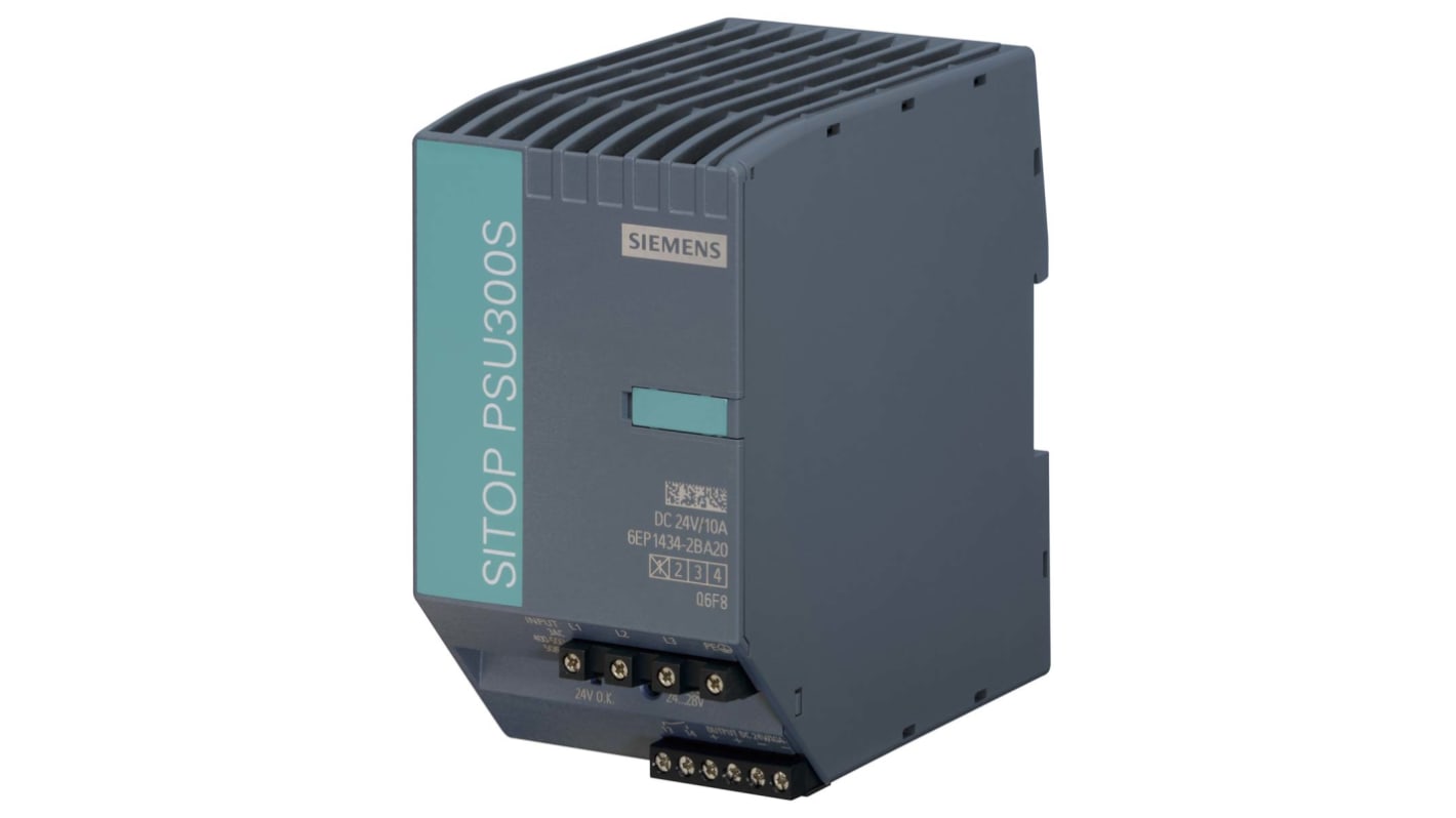 Siemens DIN Rail Power Supply, 400V ac ac Input, 24V dc dc Output, 0 → 10A Output, 240W