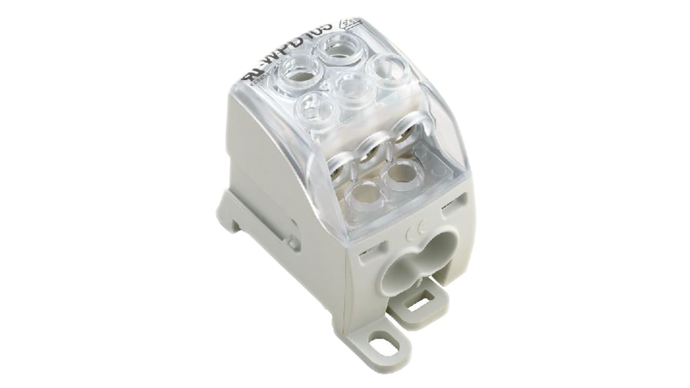 Blocco di distribuzione, Weidmuller, 5 vie 125A, 1 kV c.a./c.c., 600 V