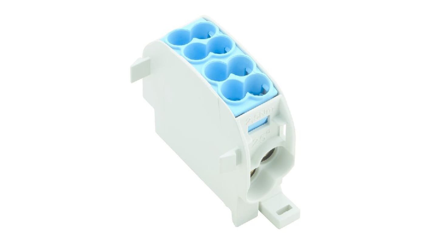 Weidmuller Distribution Block, 2 Way, 16 mm², 25 mm², 152A, 1 kV ac/dc, 600 V, Blue