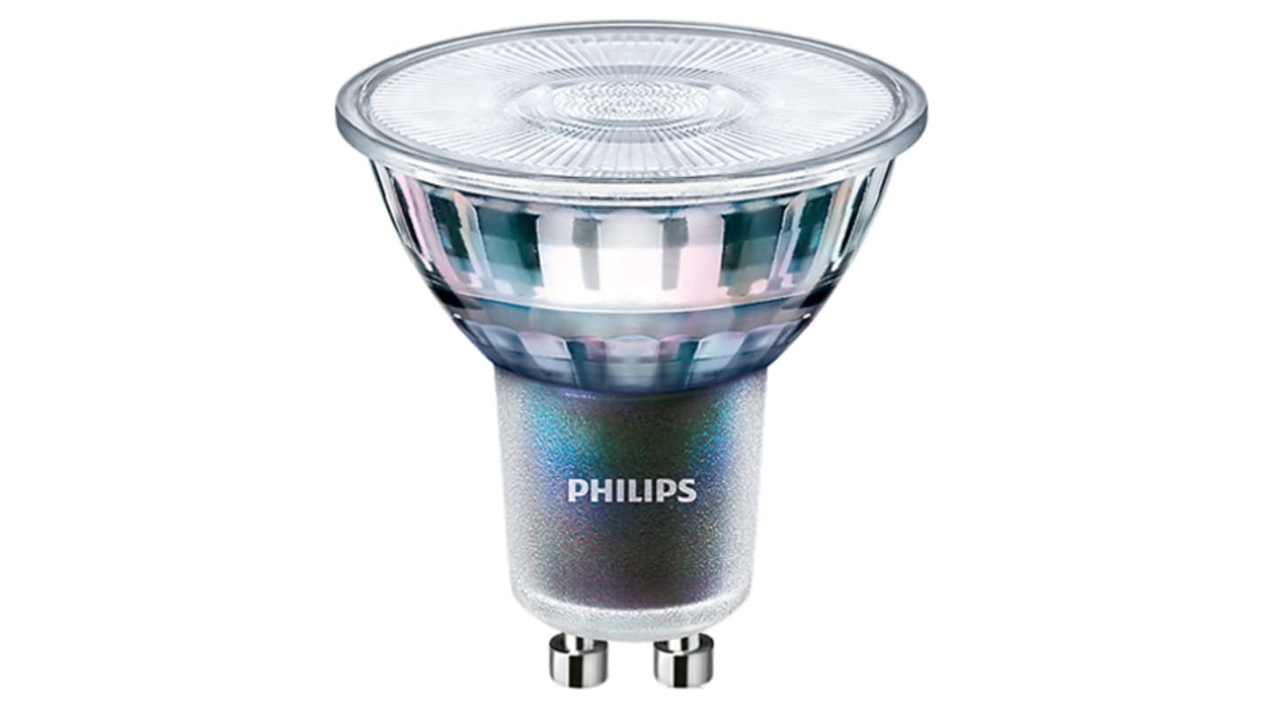 Lámpara LED reflectora Philips, 220 → 240 V, 5,5 W, casquillo GU10, regulable, Blanco Cálido, 3000K, 375 lm,