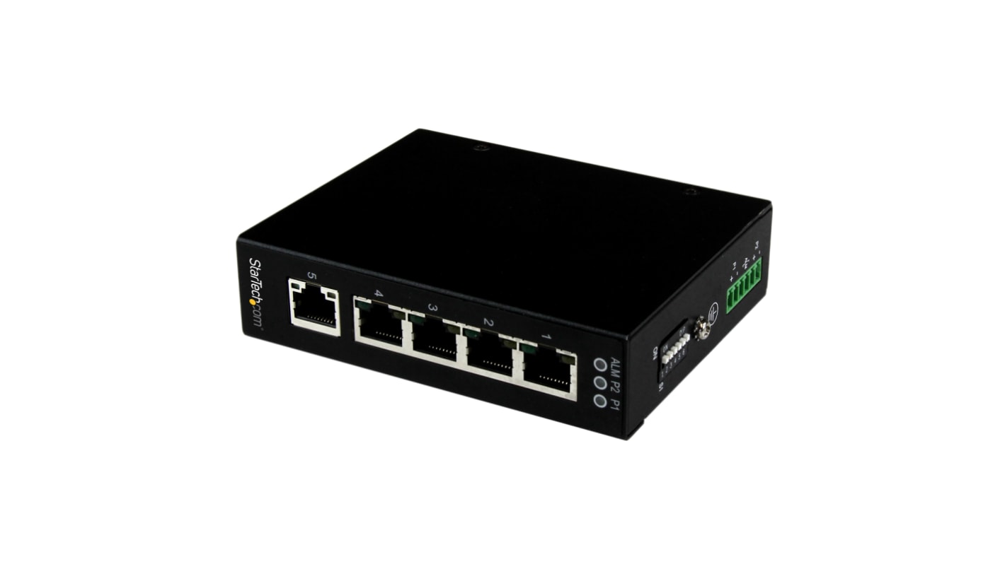 Switch Gigabit StarTech.com Gigabit, 10/100/1000Mbit/s, 5 porte, Montaggio su guida DIN, No