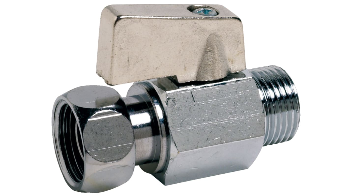 Sferaco Chrome Plated Brass 2 Way, Ball Valve, BSPP 3/8in, 10bar Operating Pressure