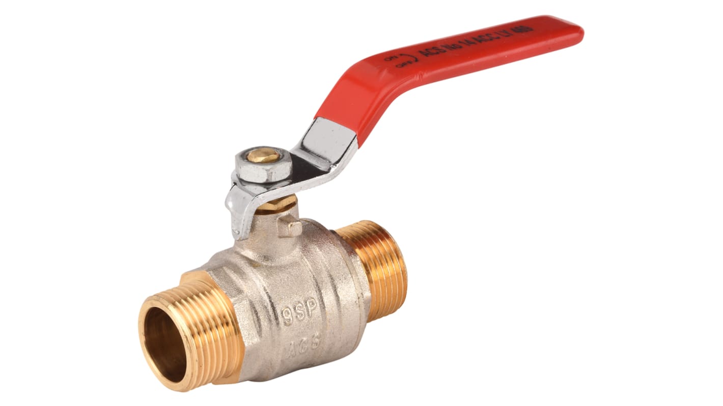 Sferaco Brass Full Bore, 2 Way, Ball Valve, BSPP 1/2in, 40bar Operating Pressure