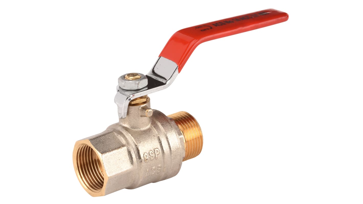 Sferaco Brass Full Bore, 2 Way, Ball Valve, BSPP 1in, 40bar Operating Pressure