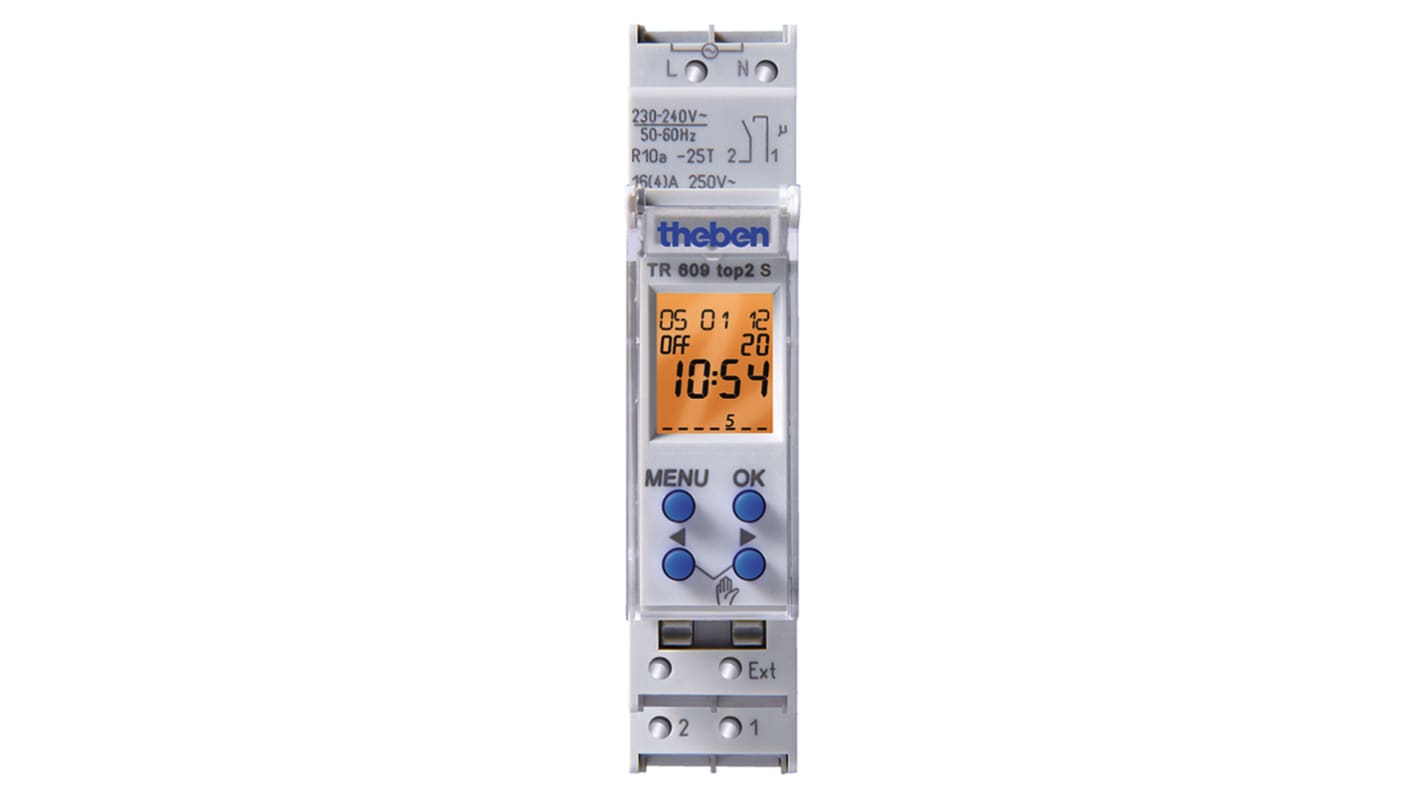 Theben Digital DIN Rail Time Switch 230 → 240 V ac, 1-Channel