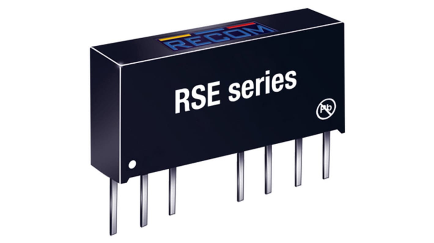 Recom RSE DC-DC Converter, 5V dc/ 400mA Output, 4.5 → 9 V dc Input, 2W, Through Hole, +75°C Max Temp -40°C Min