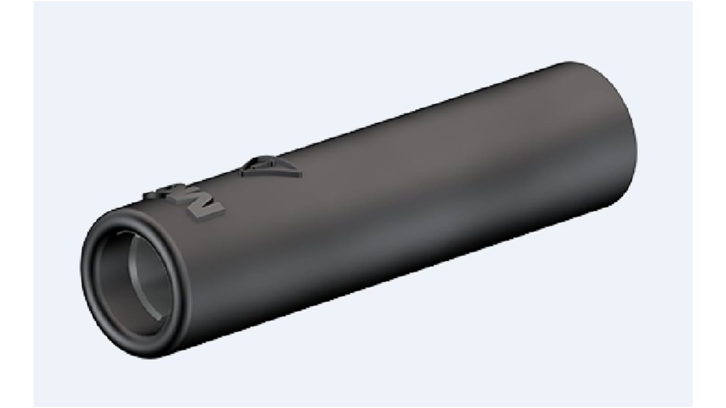 Staubli Black Female Banana Socket, 4 mm Connector, M4 Thread Termination, 32A, 600V, Nickel Plating