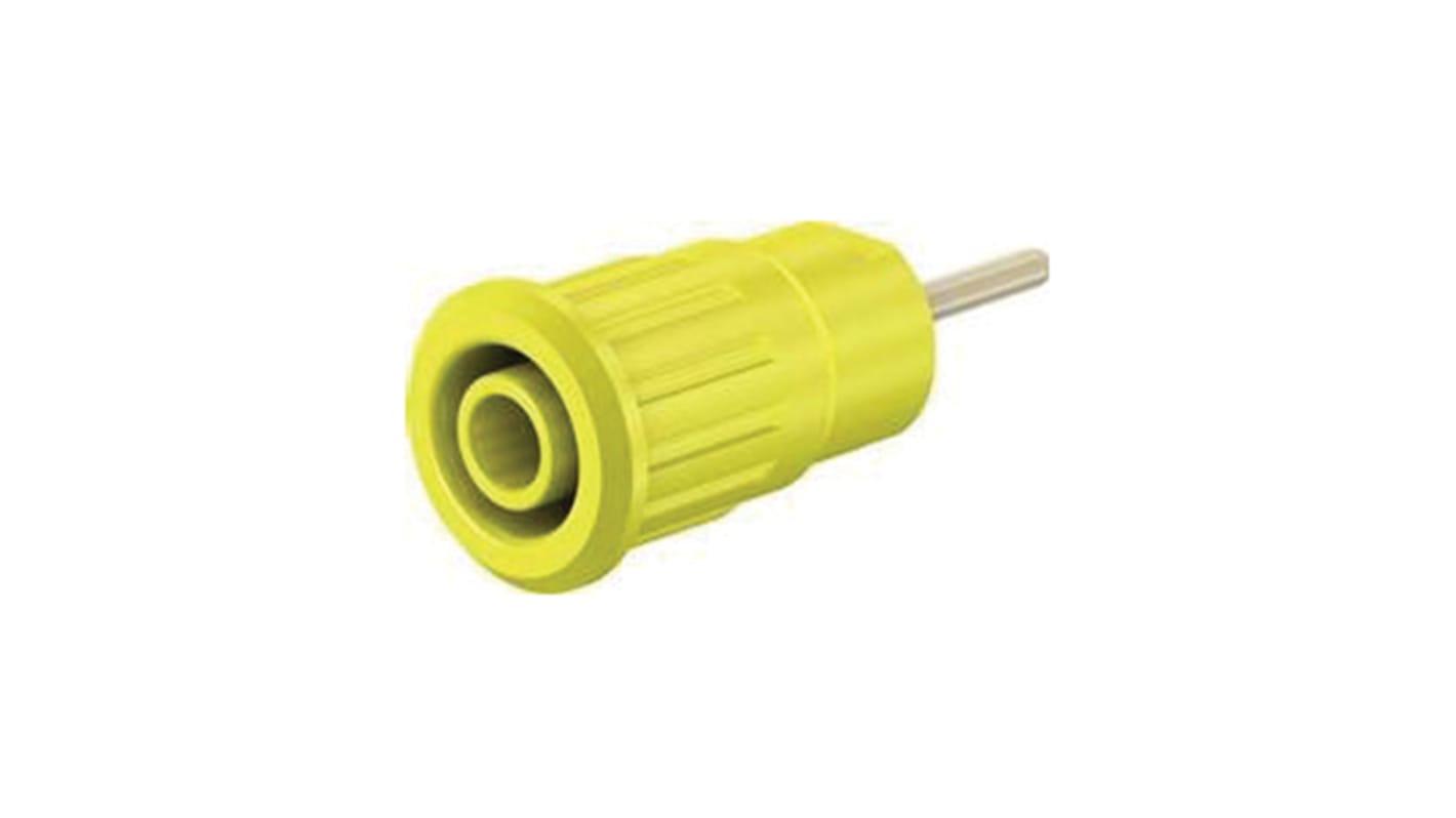 Conector banana hembra Hembra, 24A, 1000V, Contacto Oro, Amarillo