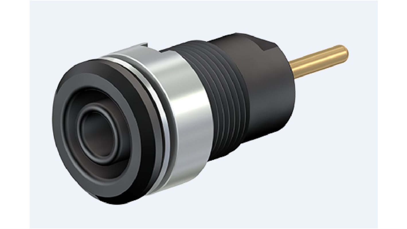 Staubli Black Female Banana Socket, 4 mm Connector, 24A, 1000V, Gold Plating