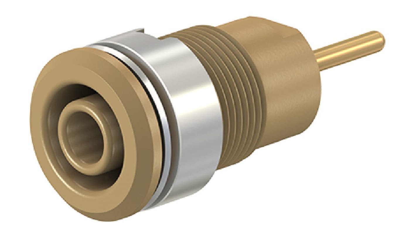 Staubli Brown Female Banana Socket, 4 mm Connector, 24A, 1000V, Gold Plating