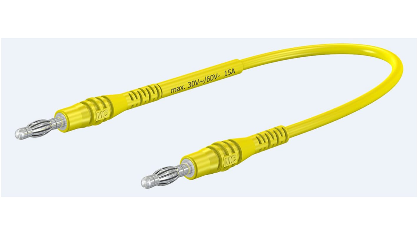 Staubli, 15A, 30 V ac, 60V dc, Yellow, 1m Lead Length