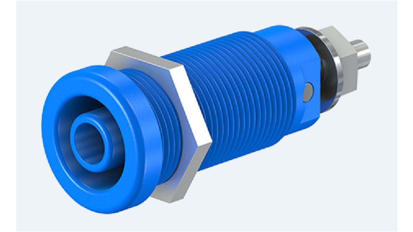 Staubli Blue Female Banana Socket, 4 mm Connector, Screw Termination, 20A, 1000V, Nickel Plating
