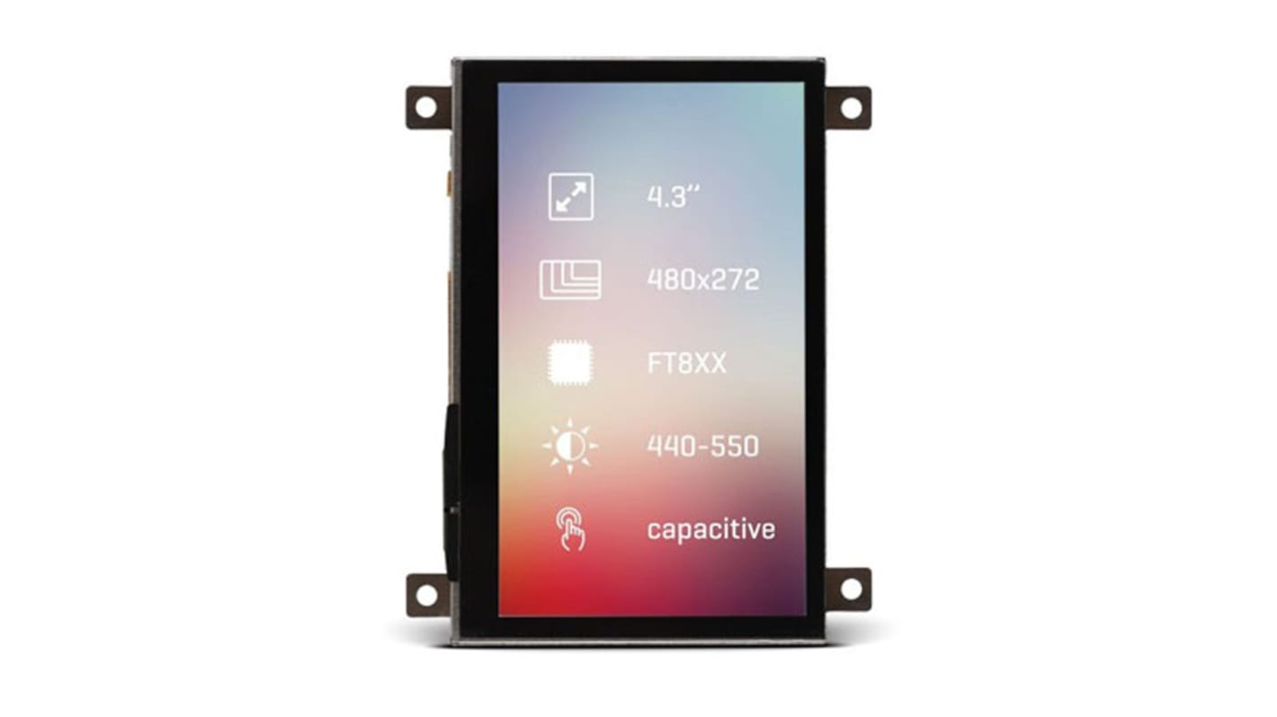 MikroElektronika MIKROE-2166 TFT LCD Colour Display / Touch Screen, 4.3in, 480 x 272pixels