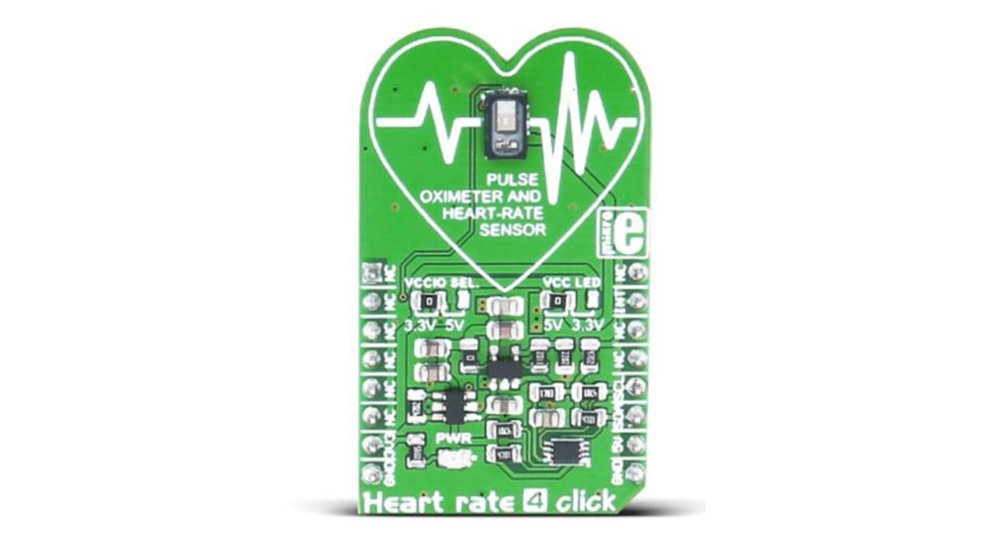 Placa Click mikroBus Sensor de ritmo cardíaco MikroElektronika Heart-Rate 4 Click - MIKROE-2510, para usar con