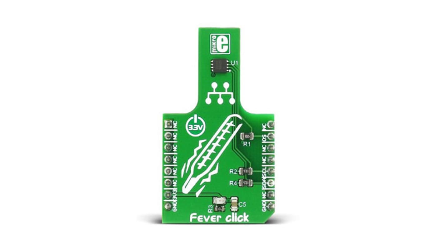 MikroElektronika Fever Click Temperature Sensor mikroBus Click Board for MAX30205 Wearable Devices