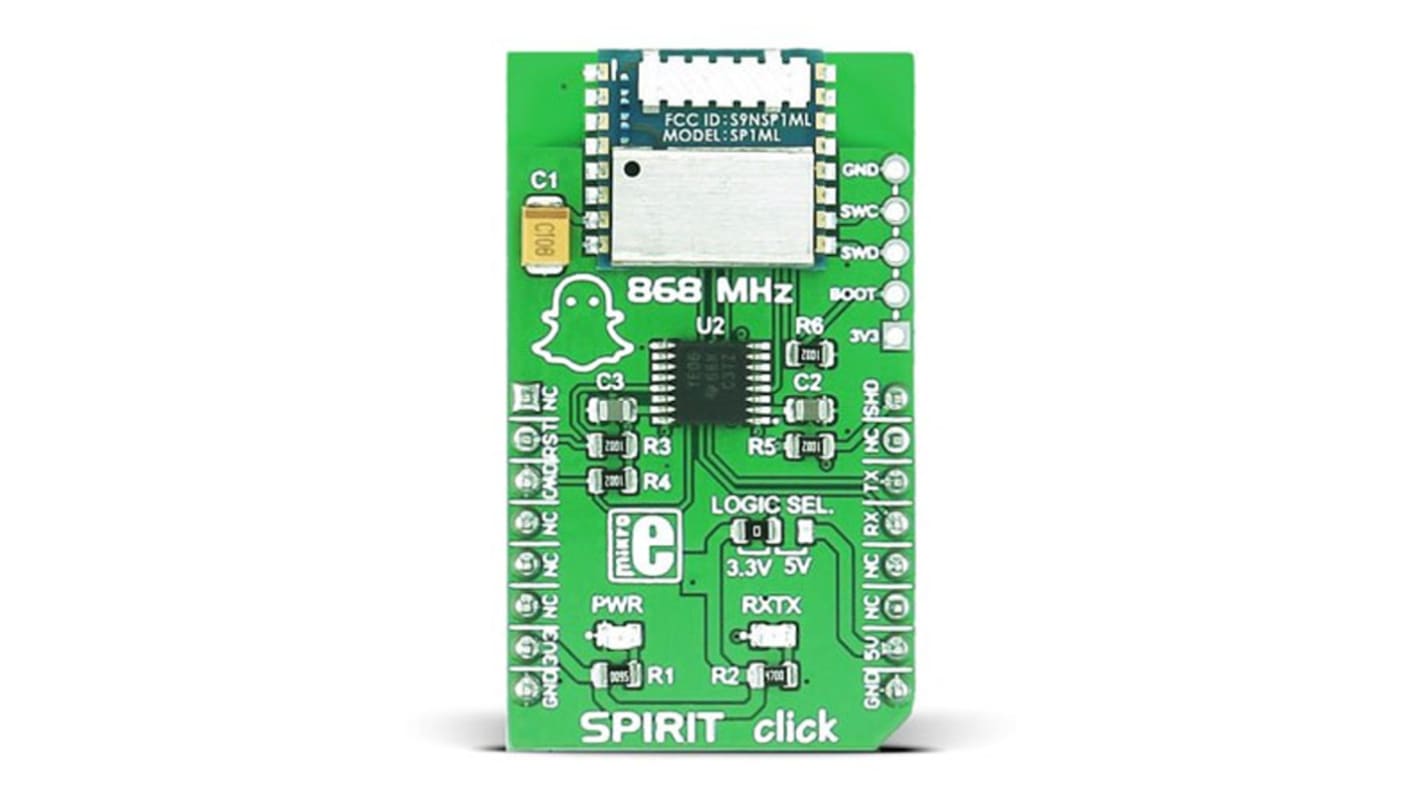 Strumento di sviluppo comunicazione e wireless MikroElektronika SPIRIT click, 868MHz, Ricetrasmettitore RF