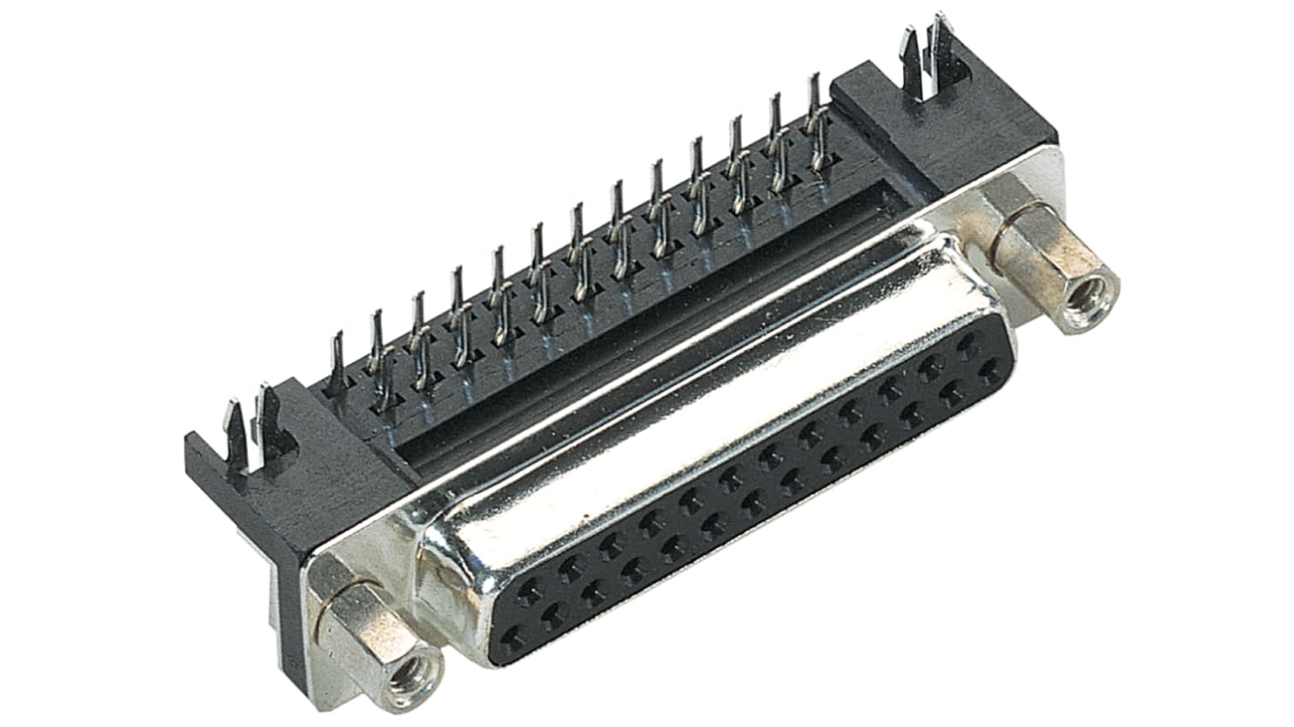 HARTING D-Sub 15 Way Right Angle Through Hole D-sub Connector Socket, 2.77mm Pitch, with 4-40 UNC Screwlocks