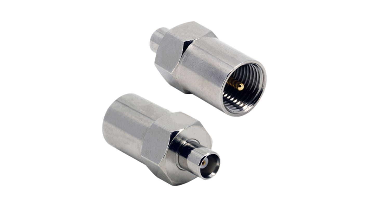 Adaptador de RF Siretta ADAPT/MCXF/FMEM 50Ω, Hembra Recto MCX a Macho FME, 0 → 6GHz Coaxial Normal