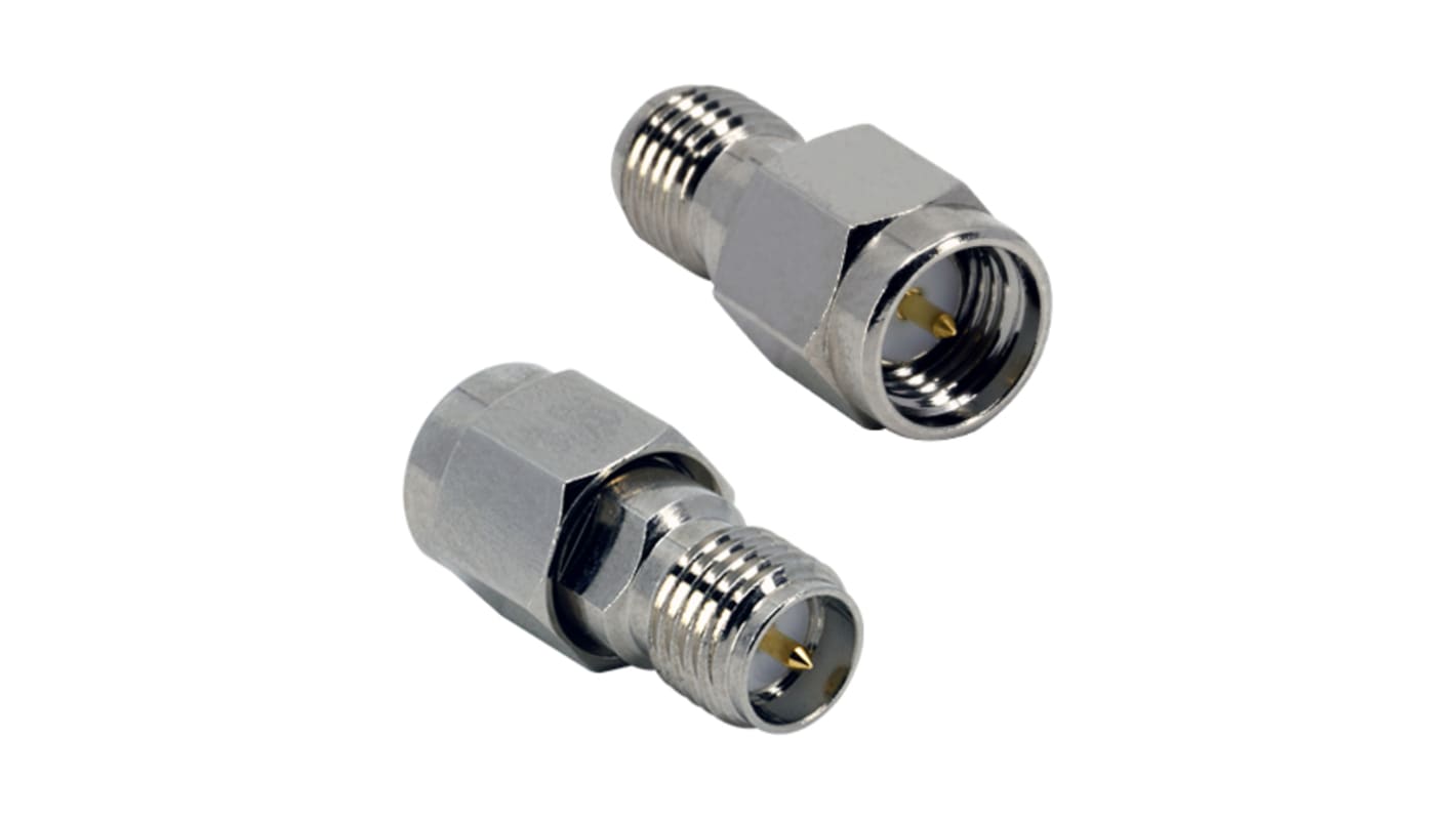RF adapter Egyenes, 50Ω, Férfi → Female, 0 → 6GHz, Koaxiális SMA RP
