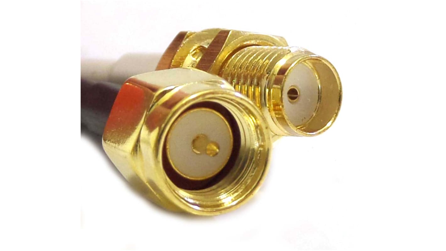 Siretta ASM Series Male SMA to Female SMA Coaxial Cable, 100mm, RG174 Coaxial, Terminated