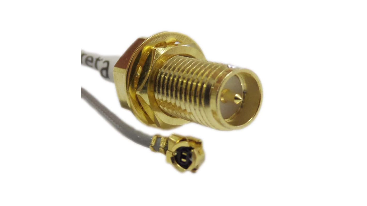 Cavo coassiale Siretta, U.FL / RP-SMA, L. 250mm, 50 Ω, col. Grigio