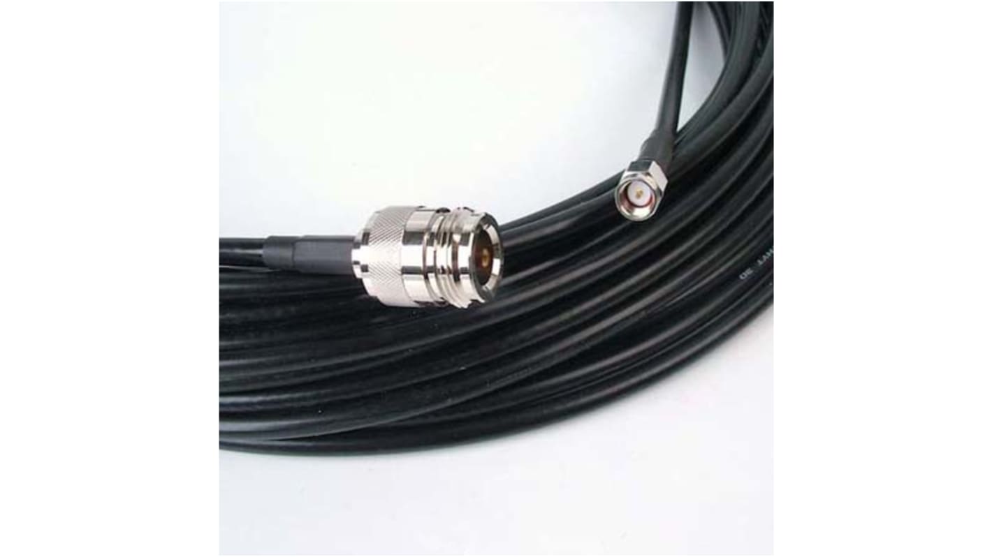 Siretta ASM Series Female N Type to Male SMA, 15m, LLC200A Coaxial, Terminated50 Ω