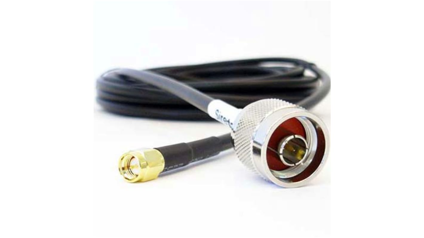 Siretta ASM Series Male N Type to Male SMA, 15m, LLC200A Coaxial, Terminated50 Ω
