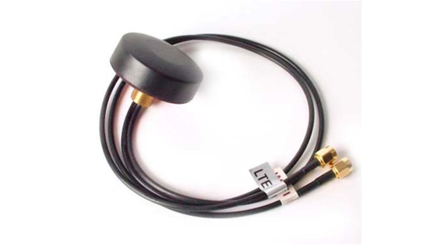 Siretta TANGO43/2.5M/SMAM/SMAM/RP/S/S/17 Puck Multiband Antenna with SMA Connector, 4G (LTE), WiFi